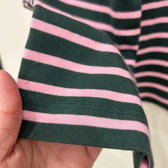 J. Crew NWT puff sleeve button back striped top LG preppy casual office - Picture 3 of 7